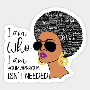African Queen Lady Natural Hair African America Word Art Sticker